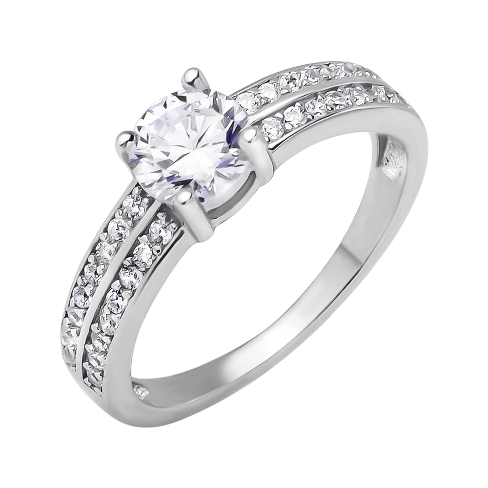 

Серебряное кольцо с фианитами 000116337 17.5 размера