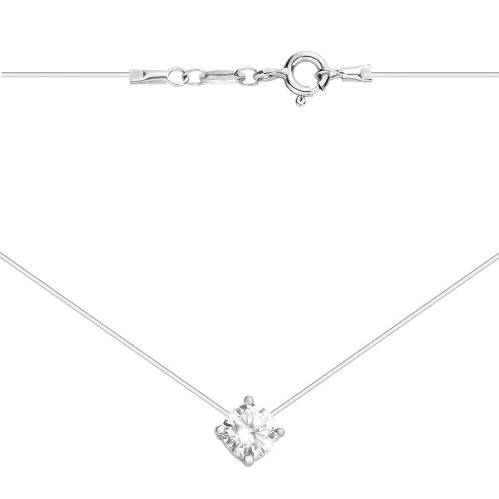 

Серебряное колье на леске с цирконием 000131838 38 размера