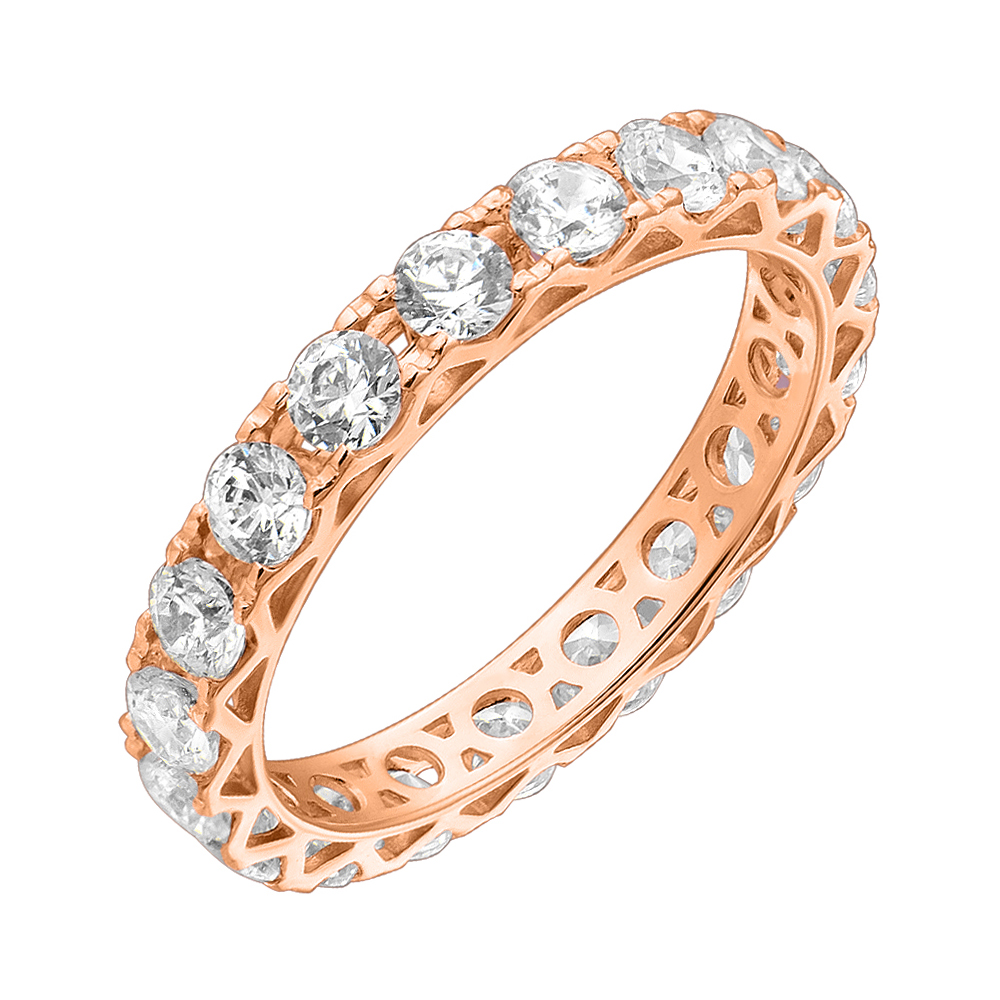 

Кольцо из красного золота с кристаллами Swarovski 000122763 18 размера