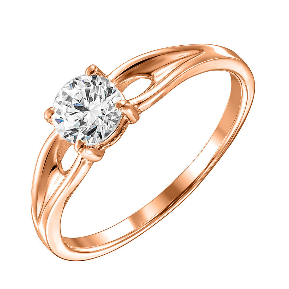 

Кольцо из красного золота с кристаллом Swarovski 000132171 18 размера