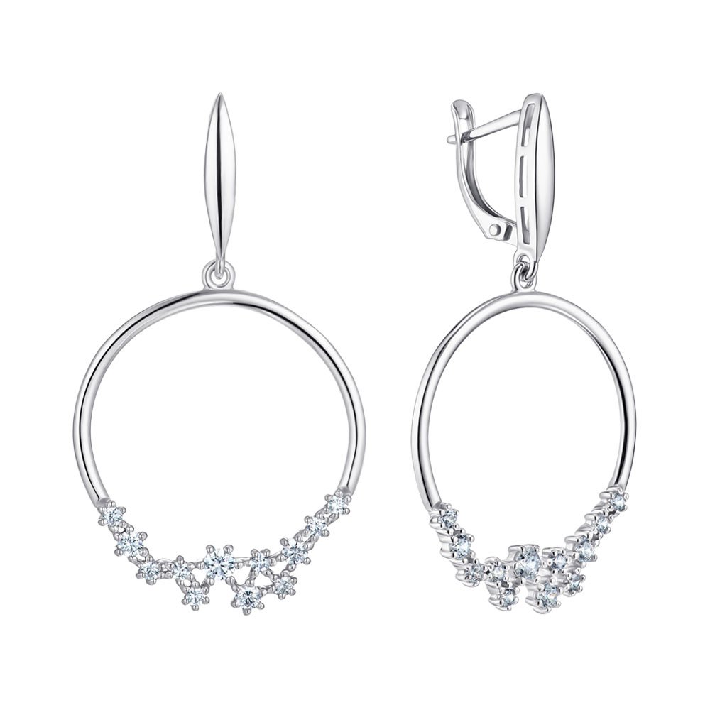 

Серебряные серьги-подвески с фианитами 000149331