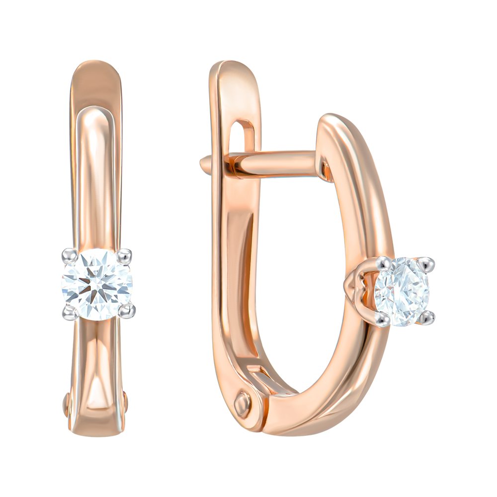 

Серьги из красного золота с бриллиантом 000150225