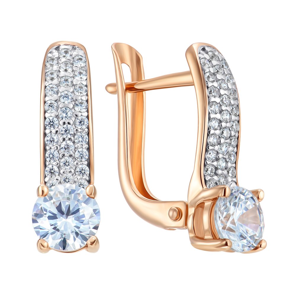 

Серьги из красного золота с фианитами 000150030