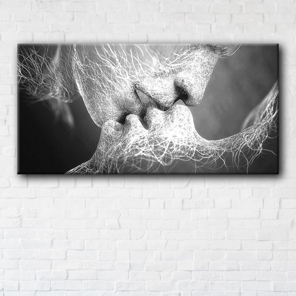 

Картина на холсте IBR Black and White Kiss 60x120 см