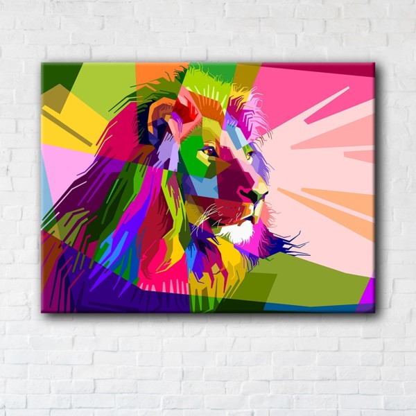 

Картина на холсте IBR Lion WPAP 90x120 см