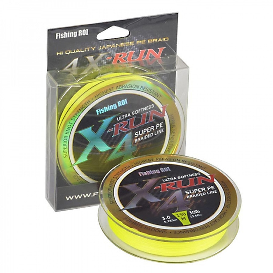 

Шнур рыболовный Fishing Roi X-RUN 0.285 мм / 150 м Желтый 4X
