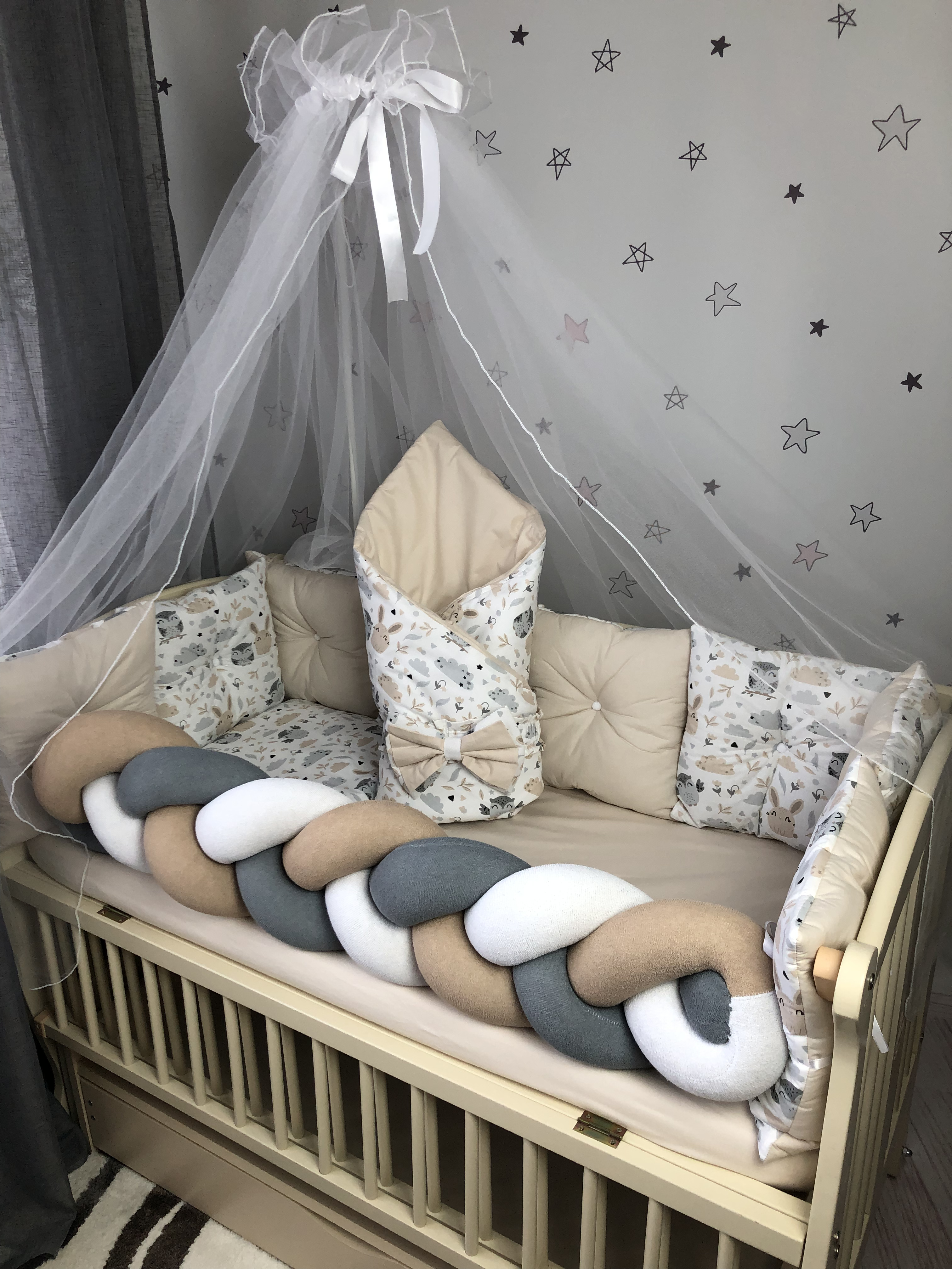 

Комплект постельного белья Baby Comfort Fluffy-3 Лесные зверята 8 элементов