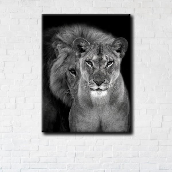

Картина на холсте IBR Lion love 90x120 см