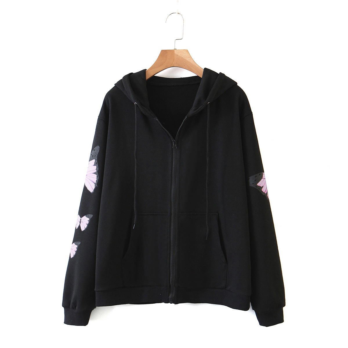 

Толстовка женская на молнии с принтом черная Butterfly Berni Fashion () Черный, Толстовка женская на молнии с принтом черная Butterfly Berni Fashion (S) Черный