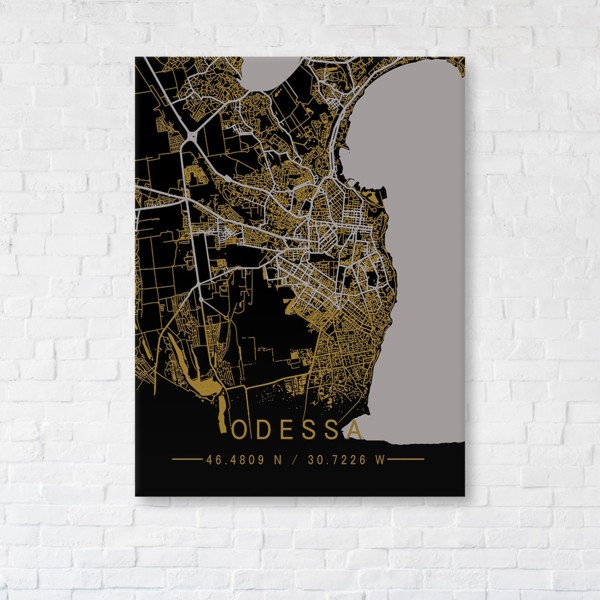 

Картина на холсте IBR Odessa Gold Map 45x60 см