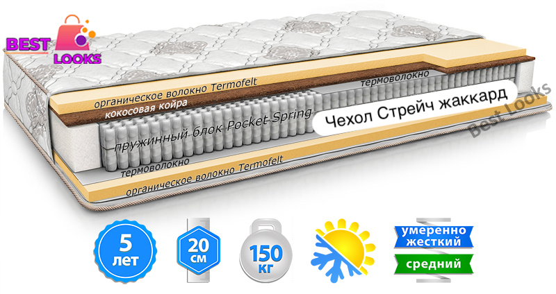 

Матрас ортопедический 160х190 MatroLuxe CAPPUCCINO SOFT PLUS