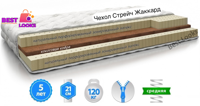 

Матрас ортопедический 140х190 MatroLuxe LATEX KOKOS ULTRA