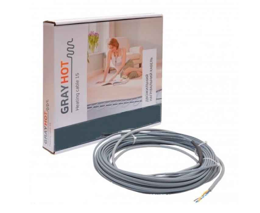 

Тонкий кабель под плитку GrayHot 15 8.1 м.кв - 1219 Вт - 81м