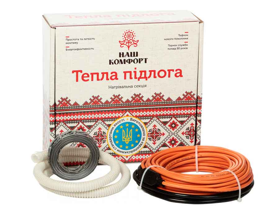 

Тонкий кабель под плитку Наш комфорт БНК 3.2 м.кв - 450 Вт - 37.5м
