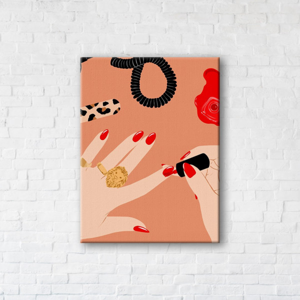 

Картина на холсте IBR Red manicure 110x145 см