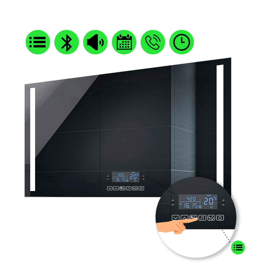 

LED-зеркало 80x70см, с Smart-блоком, модель Adelita (Adelitag60)