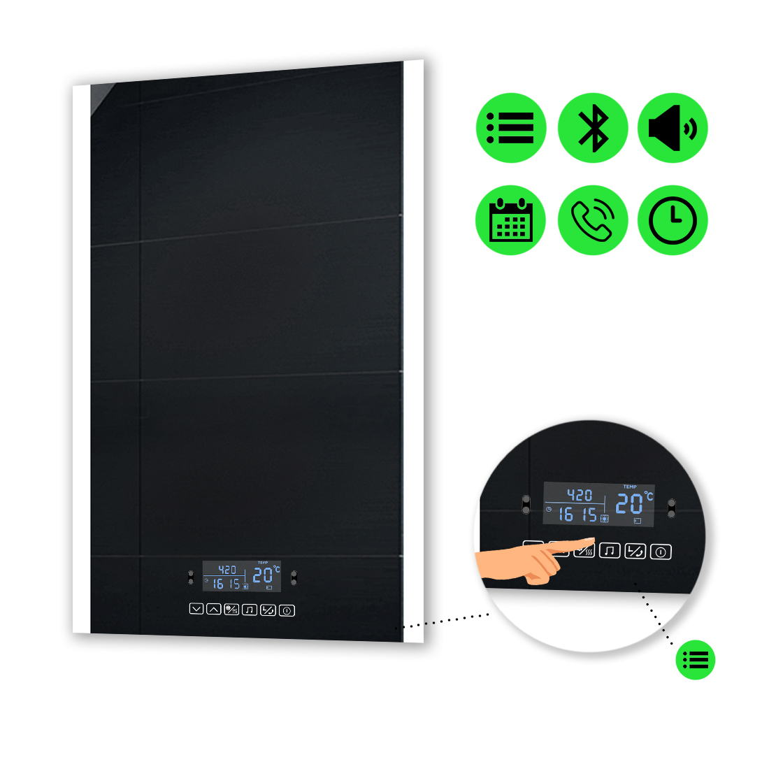 

LED-зеркало 70x80см, с Smart-блоком, модель Ines (Ines236)