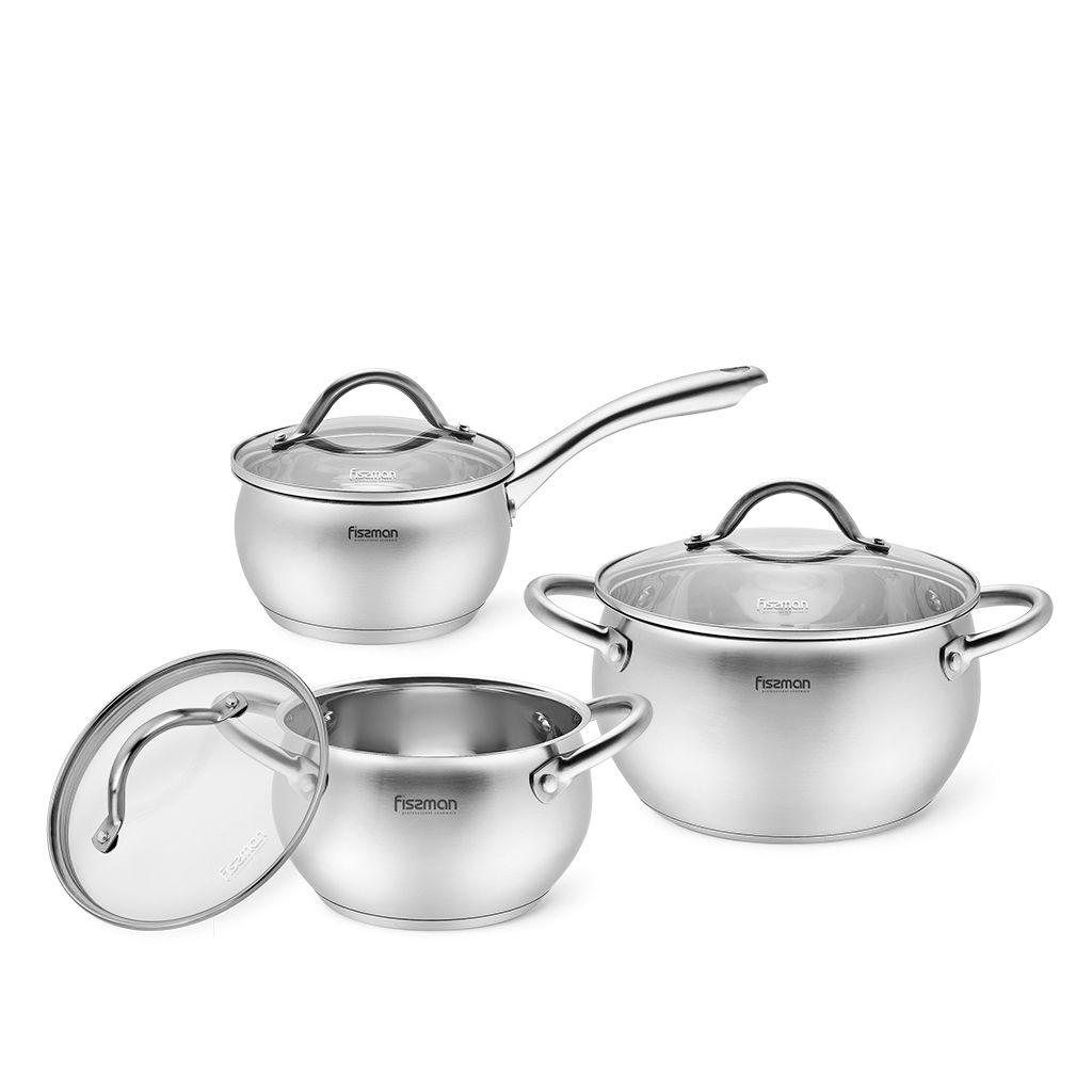 

Набор посуды Fissman NANCY 6 предметов со стеклянными крышками (5830)