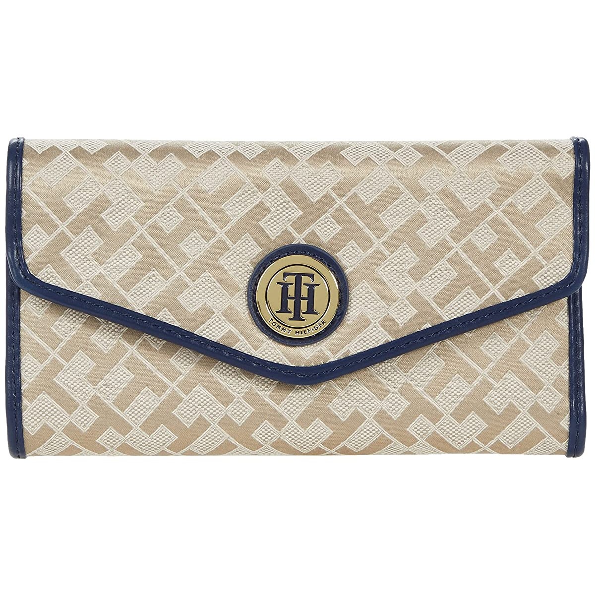 

Кошелек Tommy Hilfiger Large-Continental Envelope Wallet-Geometric Jacquard Khaki Tonal/Navy, Универсальный