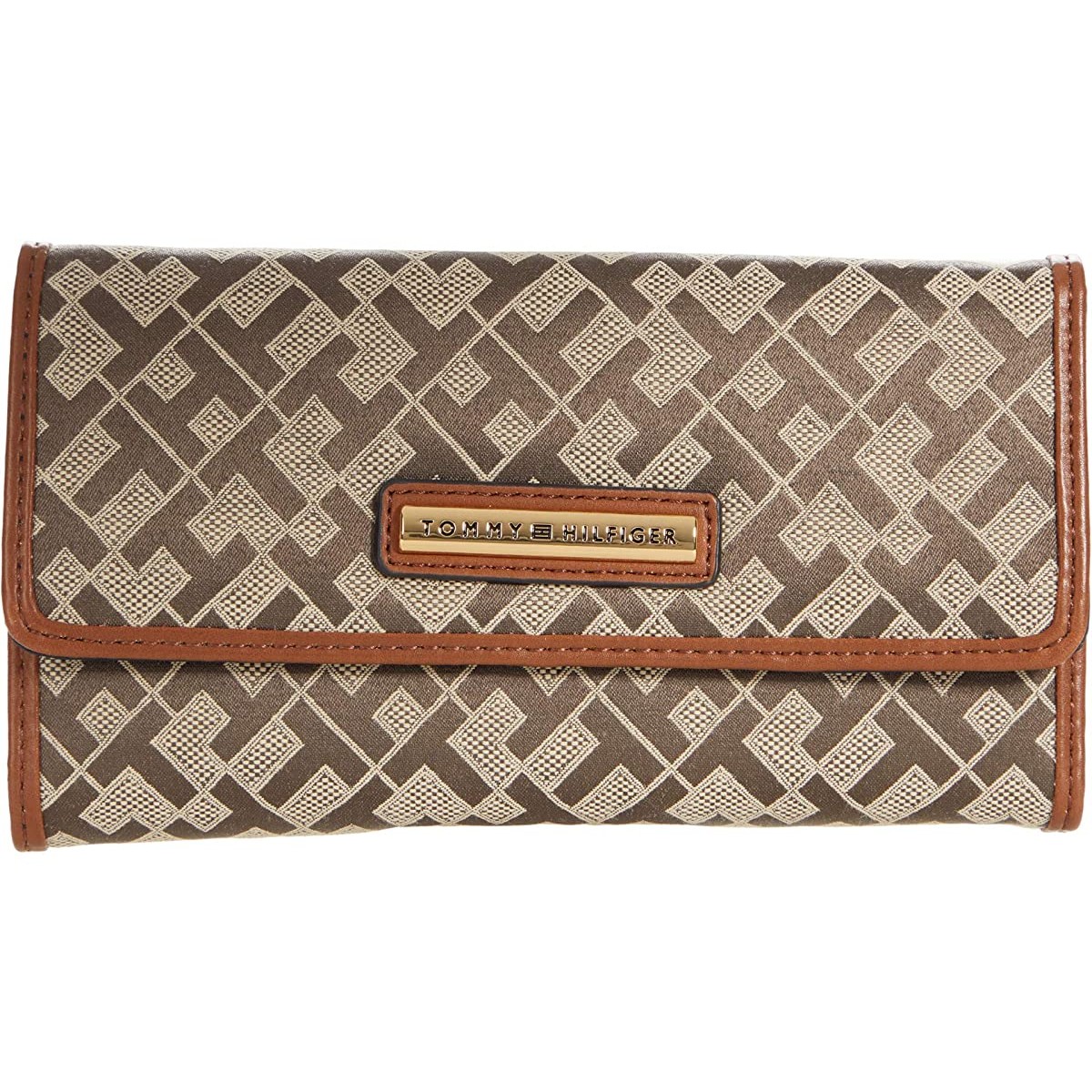 

Кошелек Tommy Hilfiger Dome Bar Geo Jacquard Continental Wallet Tan/Dark/Chocolate, Универсальный