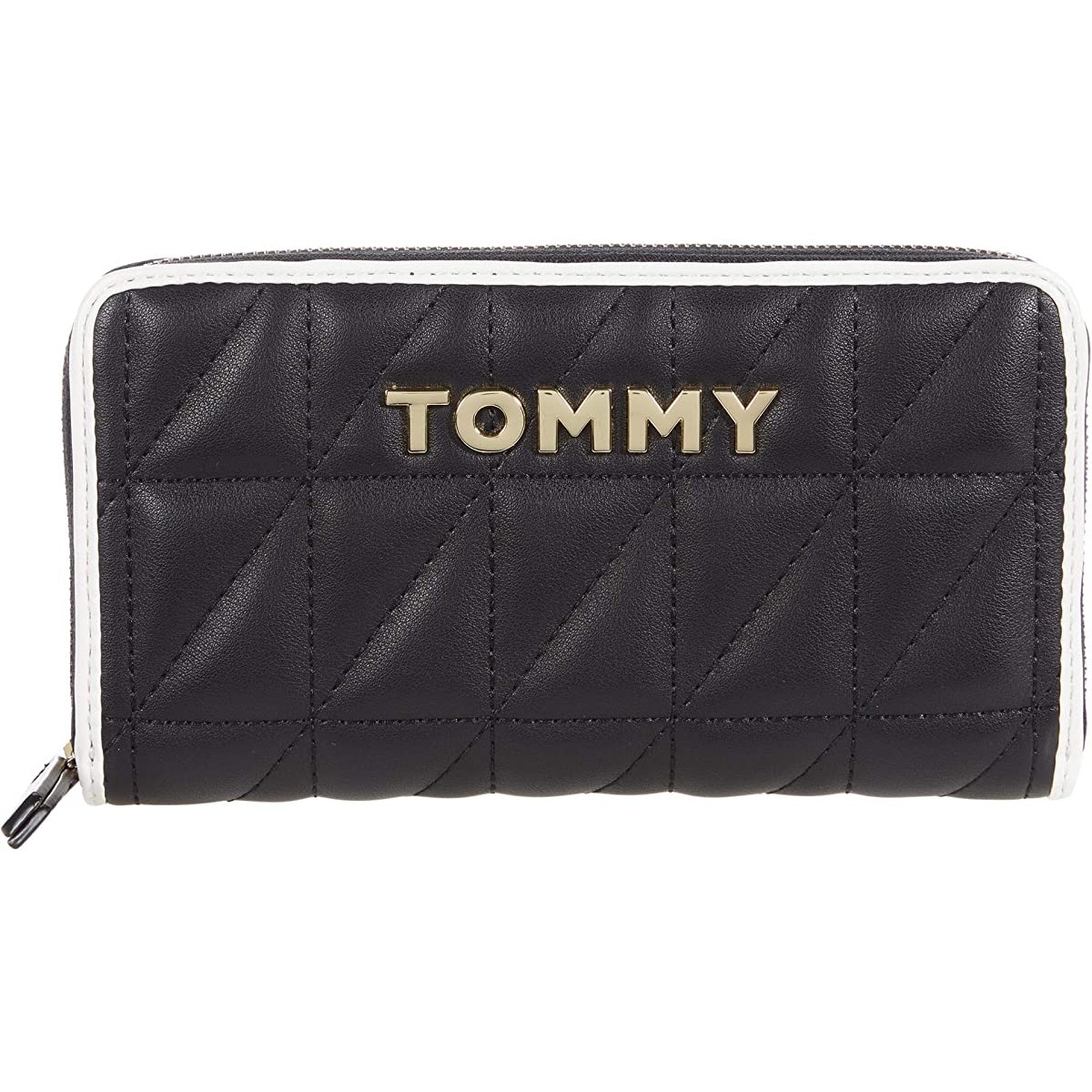 

Кошелек Tommy Hilfiger Emma Large Zip Wallet - Quilted PVC Black/White, Универсальный