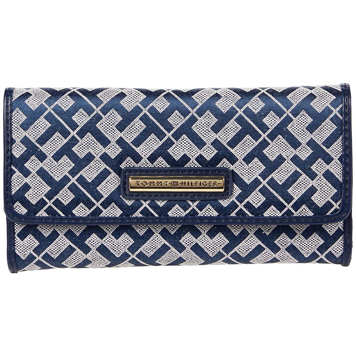 

Кошелек Tommy Hilfiger Dome Bar Geo Jacquard Continental Wallet Navy/White, Универсальный