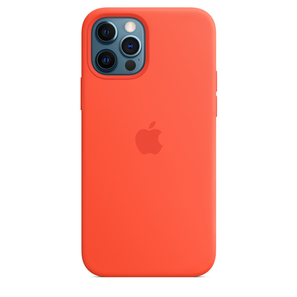 

Чехол Silicone case (+++) full with Magsafe для Apple iPhone 12 Pro Max (6.7") Оранжевый / Electric Orange