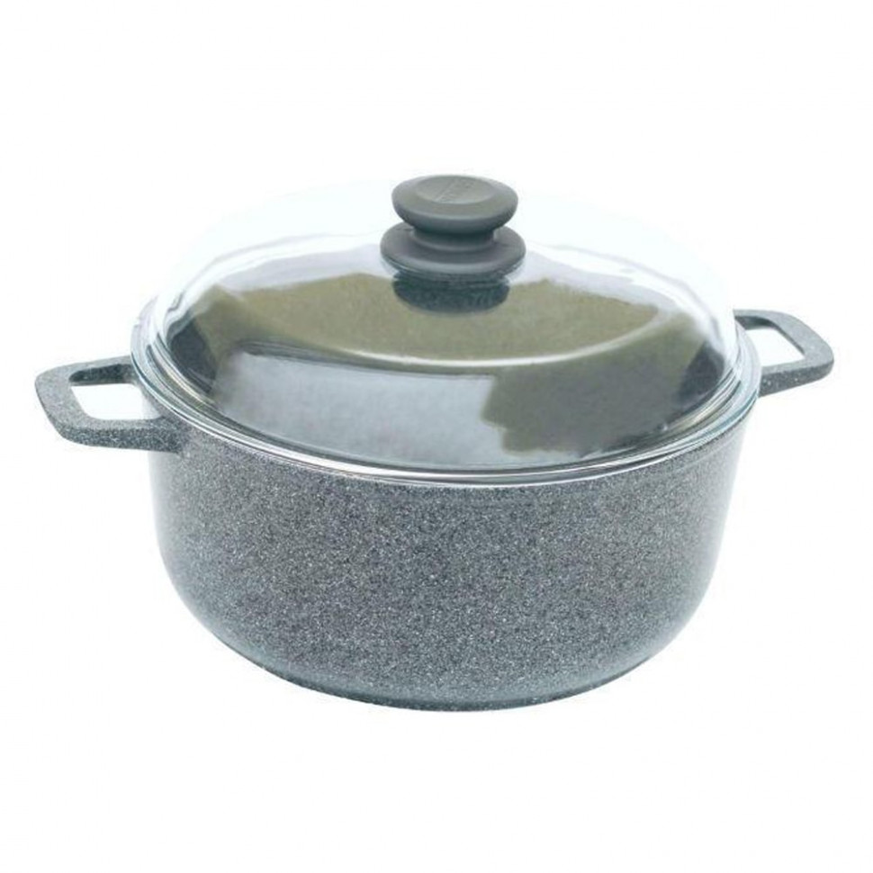 

Кастрюля индукционная со стеклянной крышкой Биол Granite Gray (3 л)