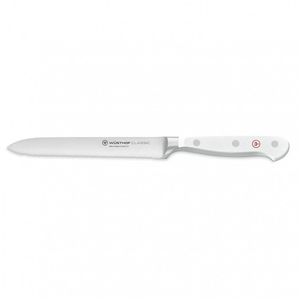 

Нож для нарезки зубчатый Wusthof Classic White 14 см