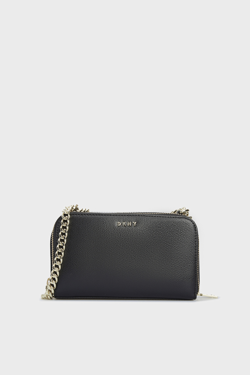 

Женская черная кожаная сумка DKNY OS R12EHO18