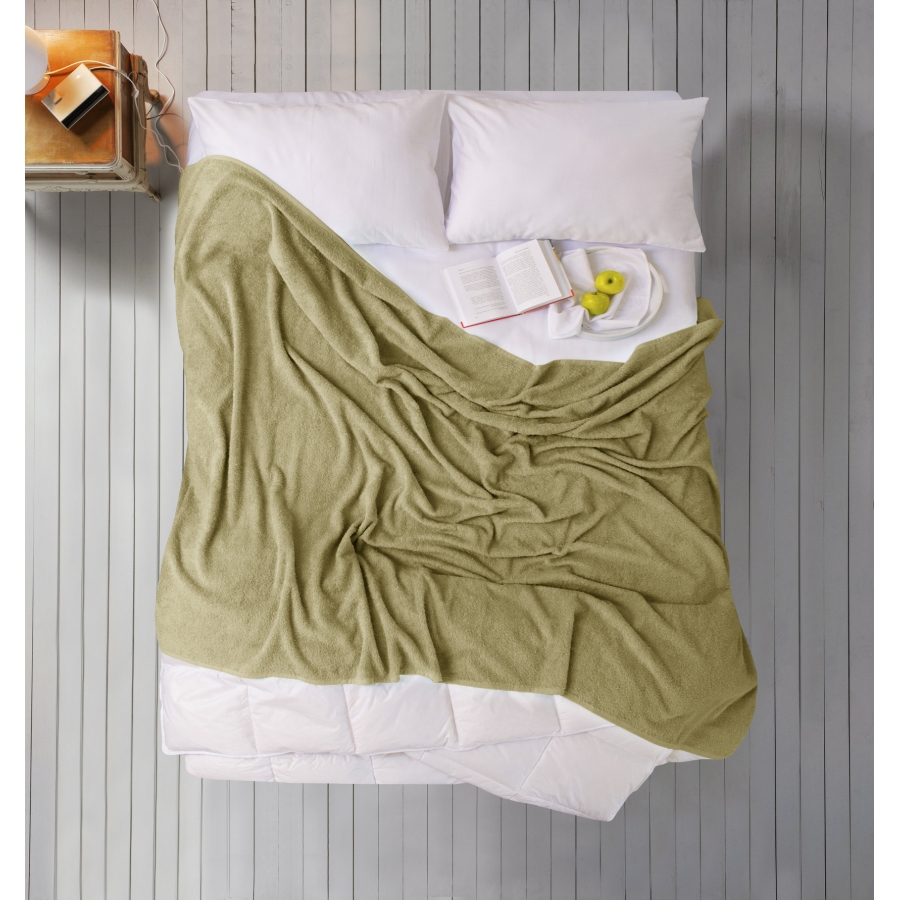 

Простынь Iris Home махровая - Green olive 155*220 (svt-2000022280754)