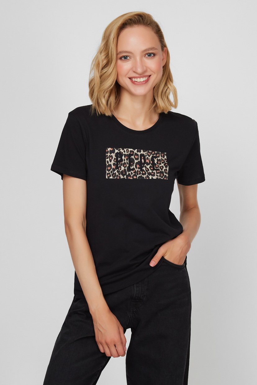 

Женская черная футболка CRISTINAS Pepe Jeans  PL504996, Женская черная футболка CRISTINAS Pepe Jeans S PL504996