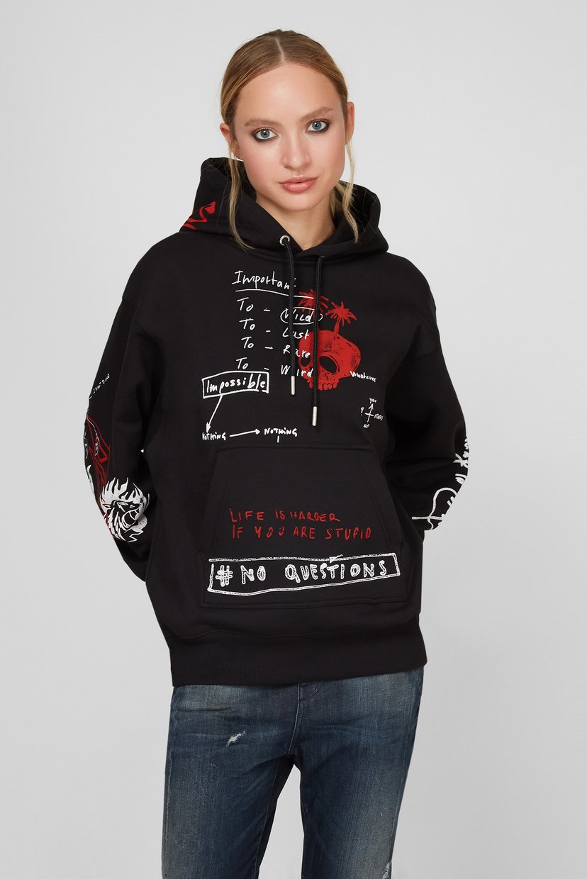 

Женское черное худи F-EXA-HOOD Diesel  A04581 0EBBV, Женское черное худи F-EXA-HOOD Diesel XS A04581 0EBBV