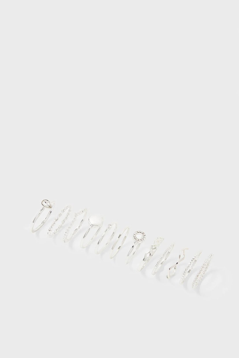 

Женские серебристые кольца (12 шт) VALUE RING PACK Accessorize M 194420