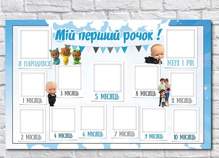 

Плакат 12 місяців Босс Молокосос 75х120 см