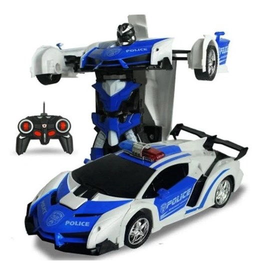 

Машинка Трансформер Lamborghini POLICE Size 1:18 синяя с пультом