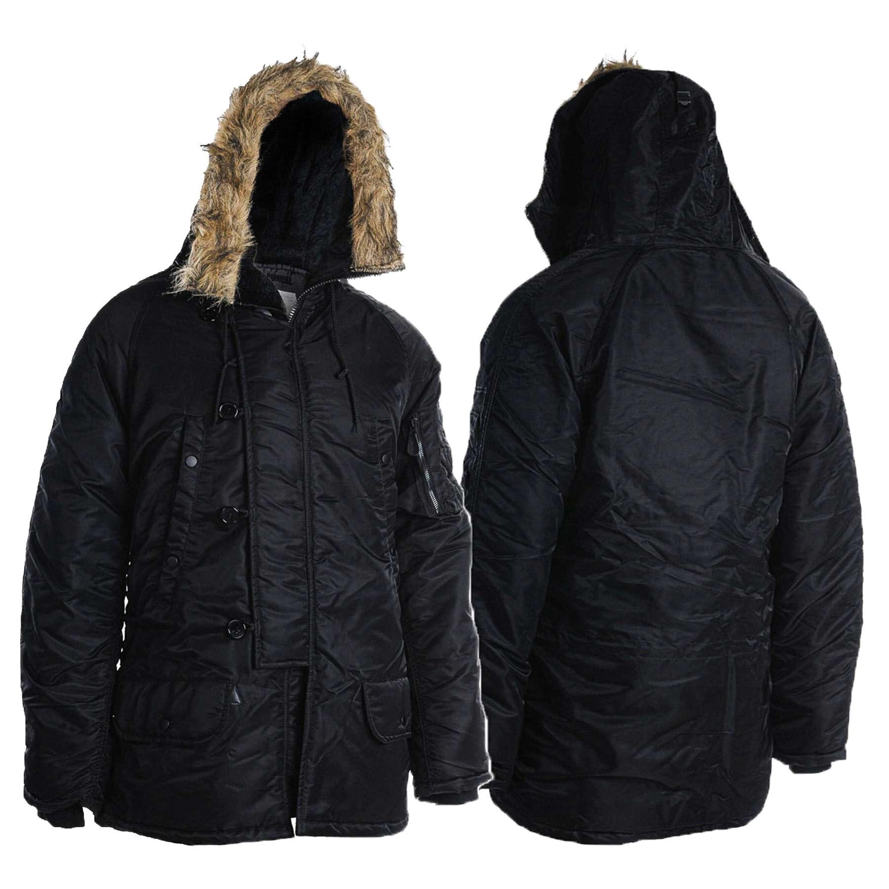 

Куртка парка Аляска с мехом US N3B TEESAR® PARKA Черная S