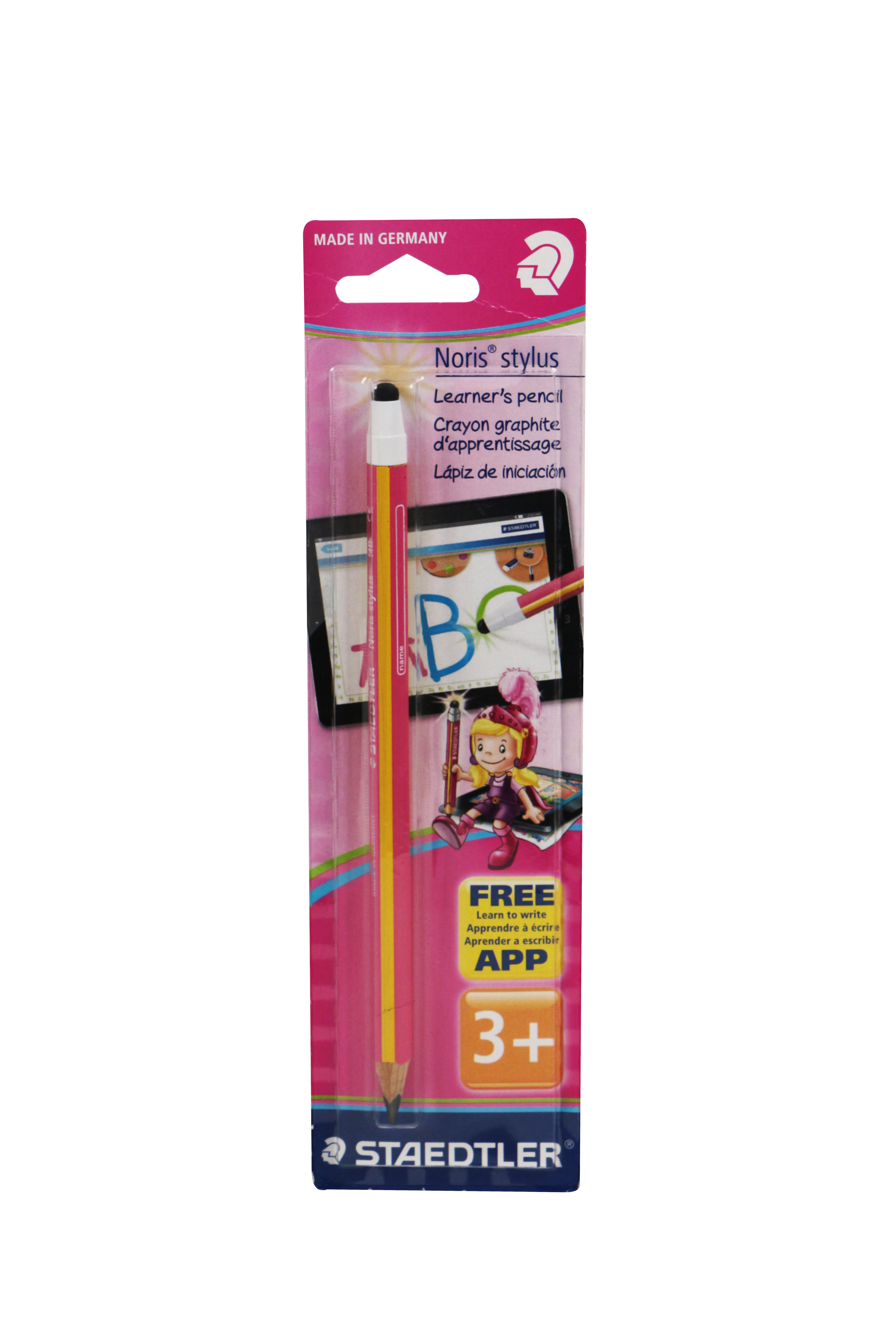 

Простой карандаш стилус 2 в 1 STAEDTLER розовый-желтый CO-550044