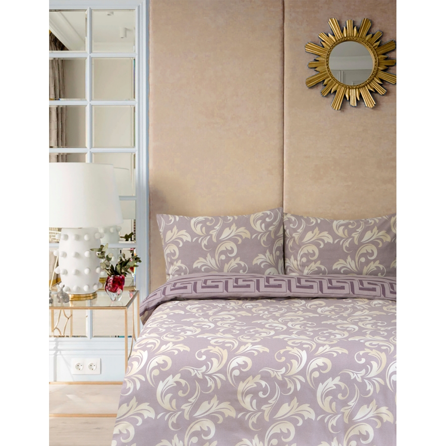 

Постельное белье Sigma Iris Home Двуспальный Кофейный 000165418