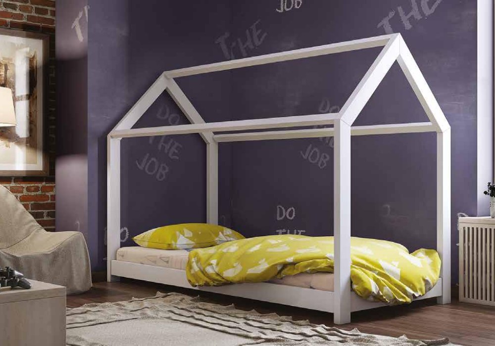 

Кровать домик Venger Викки RAL9003 из массива натурального дерева Ольхи 200х90