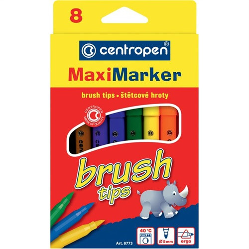 

Набор фломастеров Brush 8 цветов пишущий узел в форме кисти Centropen