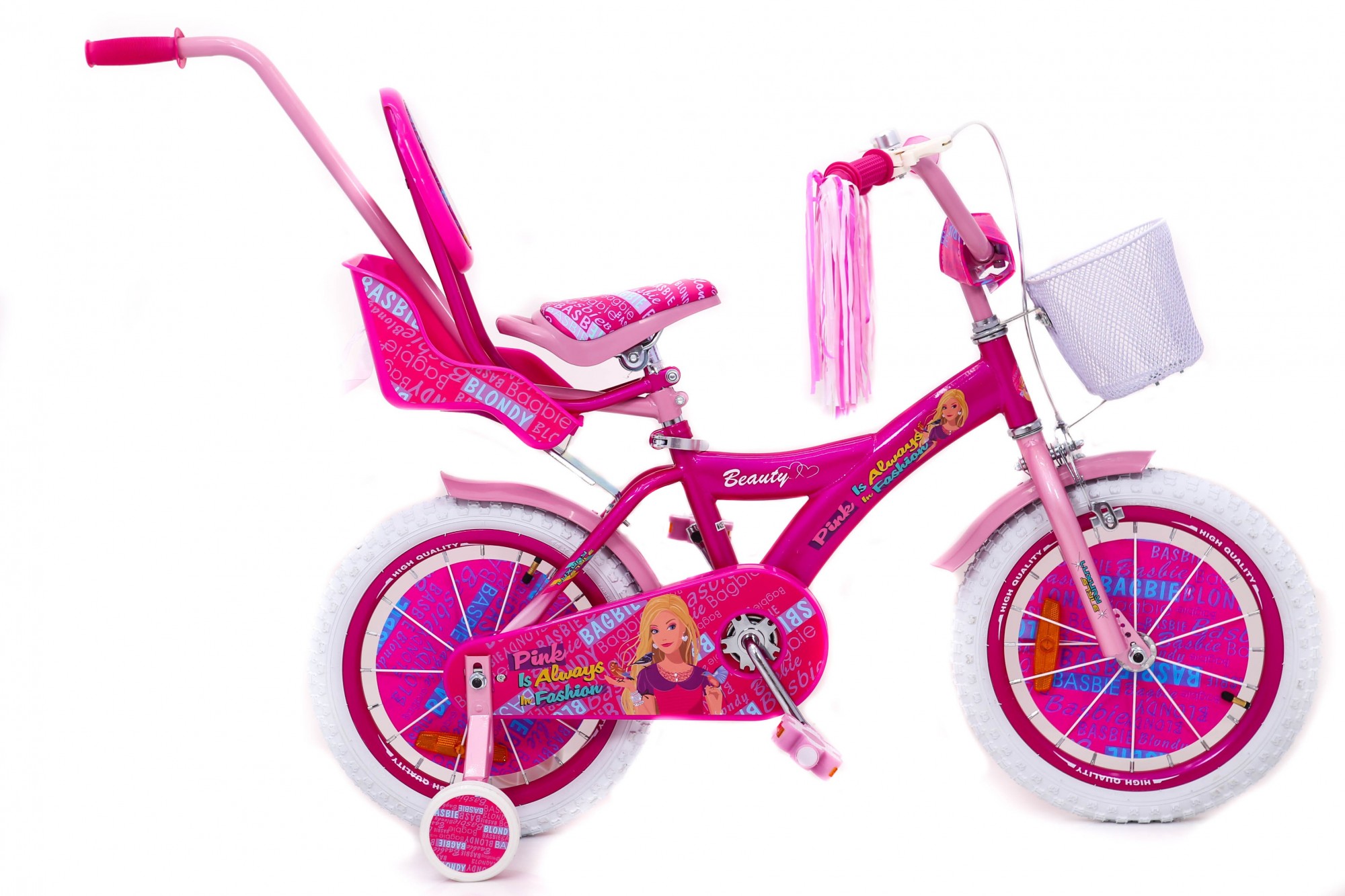 

Детский Велосипед для девочки BARBIE 16 дюймов БАРБИ с родительской ручкой