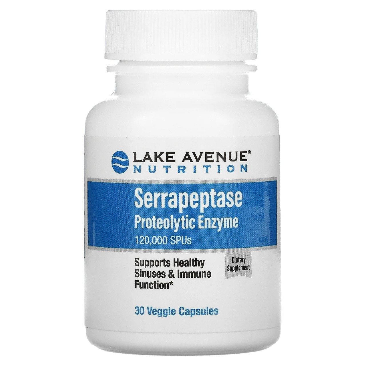 

Серрапептаза Lake Avenue Nutrition Serrapeptase протеолитический фермент 120 000 SPU 30 растительных капсул