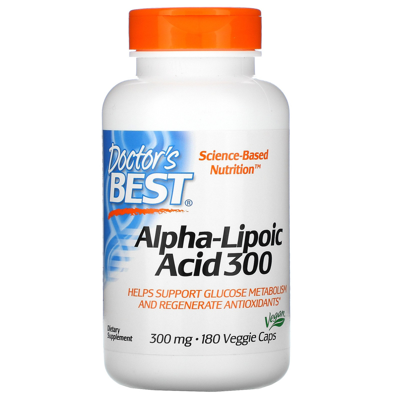 

Альфа-Липоевая кислота Doctor's Best Alpha-Lipoic Acid 300 мг универсальный антиоксидант 180 капсул