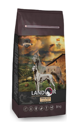 

Сухий корм Landor (Ландор) ADULT LARGE BREED LAMB & RICE 3 кг для дорослих собак великих порід ягня з рисом