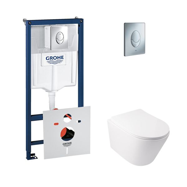 

Набор инсталляция 4 в 1 Grohe Rapid SL 38721001 + унитаз с сиденьем Qtap Swan QT16335178W