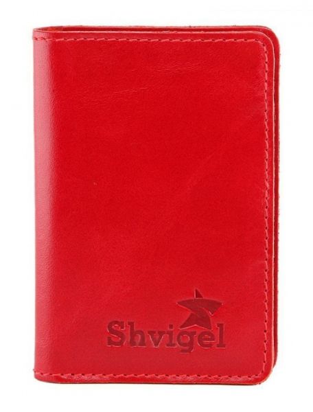 

Стильная визитница красного цвета SHVIGEL 00116