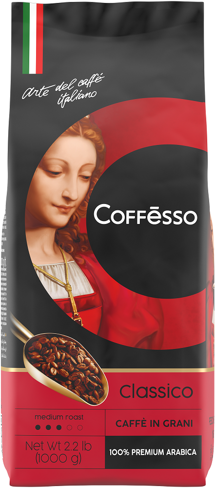 Купить Кофе в зернах Coffesso Classico 1000 г (8001681575001) – ROZETKA ...