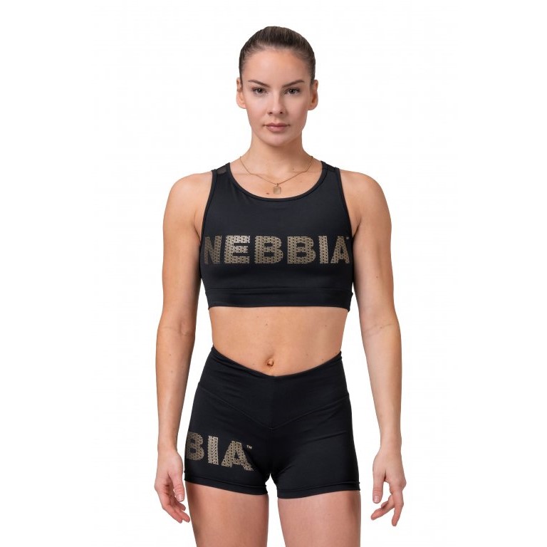 

Жіночий топ Nebbia Gold Mesh 830 - чорний/М