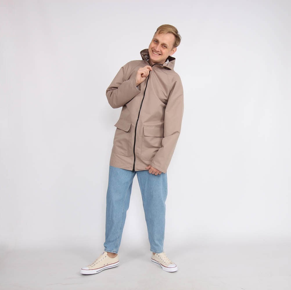 

​Мужской дождевик плащ Shopchik  бежевый, ​Мужской дождевик плащ Shopchik M бежевый